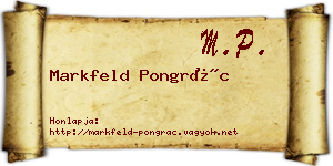 Markfeld Pongrác névjegykártya